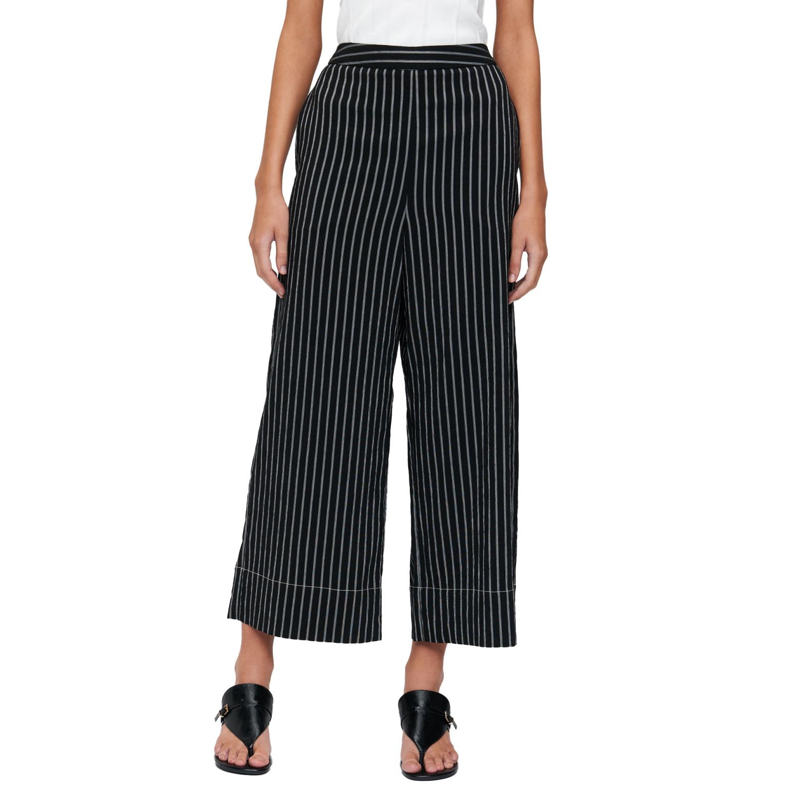 Veronika Maine Soft Pinstripe Cropped Pant